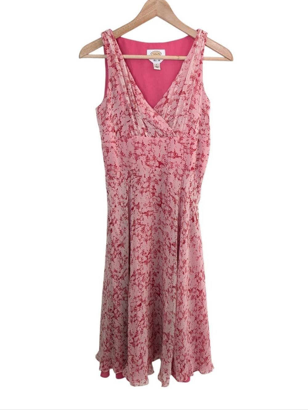 Vintage Talbots Silk Floral Midi Dress Pink 4